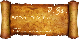 Pávai Zsófia névjegykártya