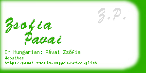zsofia pavai business card