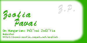 zsofia pavai business card